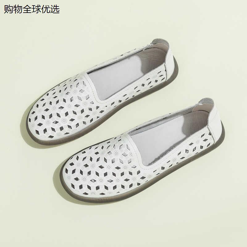 软皮软底妈妈鞋防滑真皮2