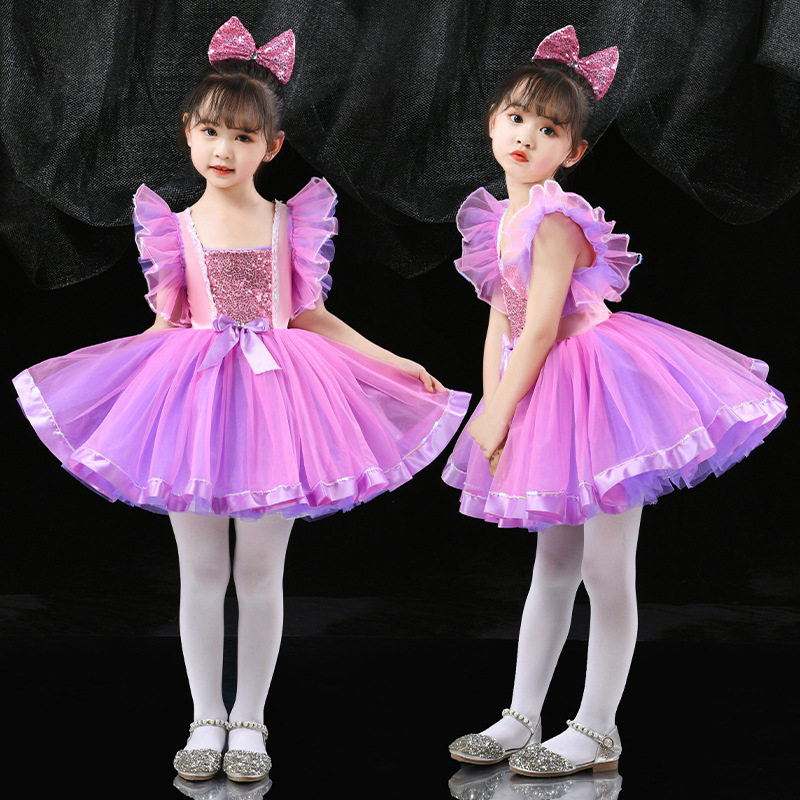 六一儿童节裙子演出服表演服装蓬蓬裙女孩子幼儿园女童衣服舞蹈纱