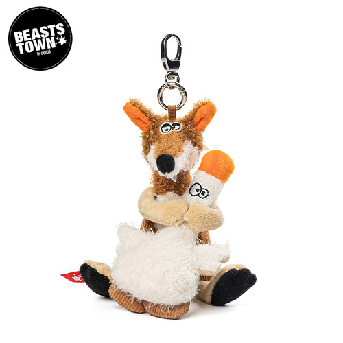 永不分离狐狸鸭子包包挂件