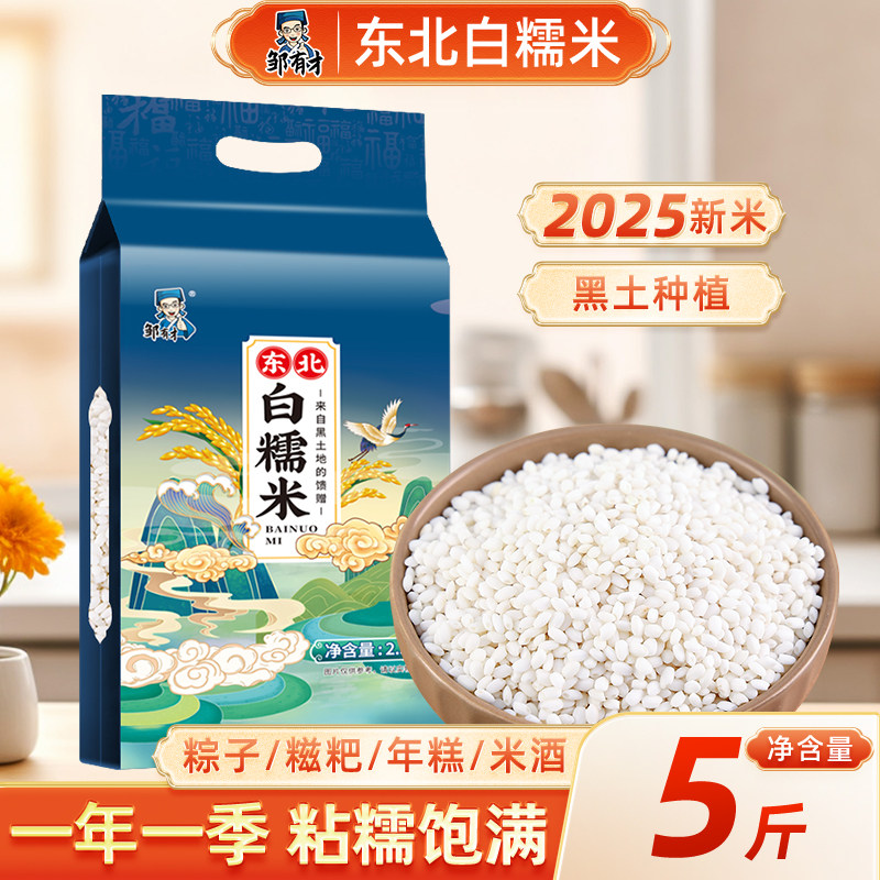 东北白糯米5斤2025年新米正宗江米粘米粽子专用年糕饭团农家自种