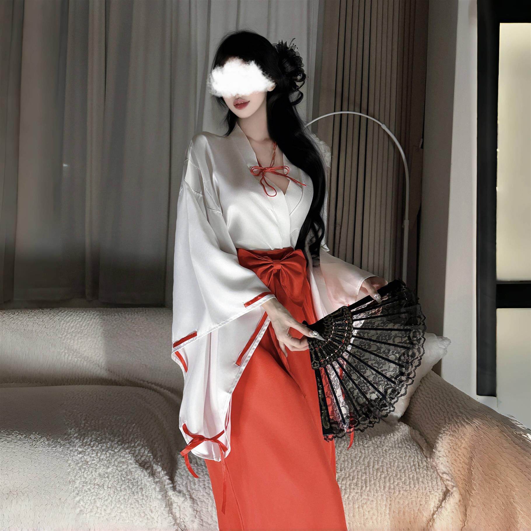 日系月华夜叉桔梗巫女cos服