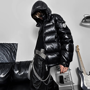 SALVAGES高级鹅绒服明星同款夹克潮流连帽御寒排骨90羽绒服厚外套