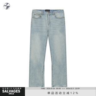 SALVAGESx直筒简约高级浅色水洗复古高级感修身潮流国际大牌下装