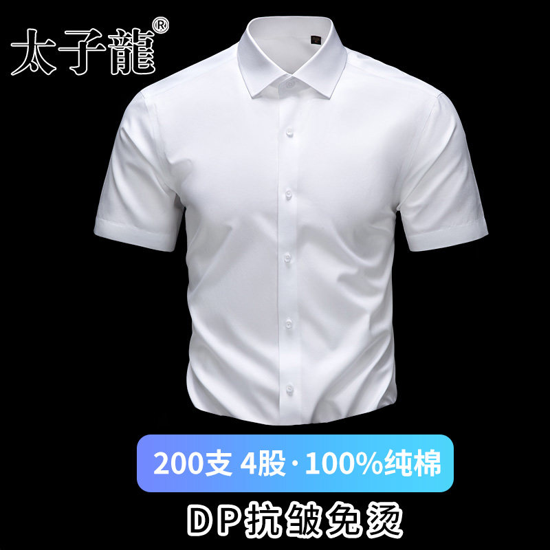[200支4股纯棉DP免烫]太子龙衬衫
