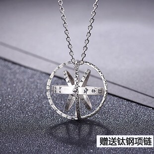 极速天文球戒指银浑天仪设计感的独特指环可旋转R潮男个性情侣网
