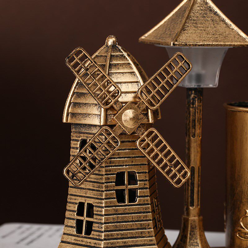 极速客厅酒柜摆件创意灯塔风车小夜灯复古节日家居礼X品学生男女