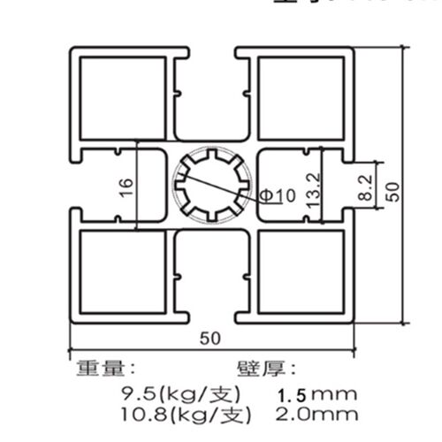 新品工业铝挤型材料流水线 国标5050GA  铝N挤型材料设备框架 工