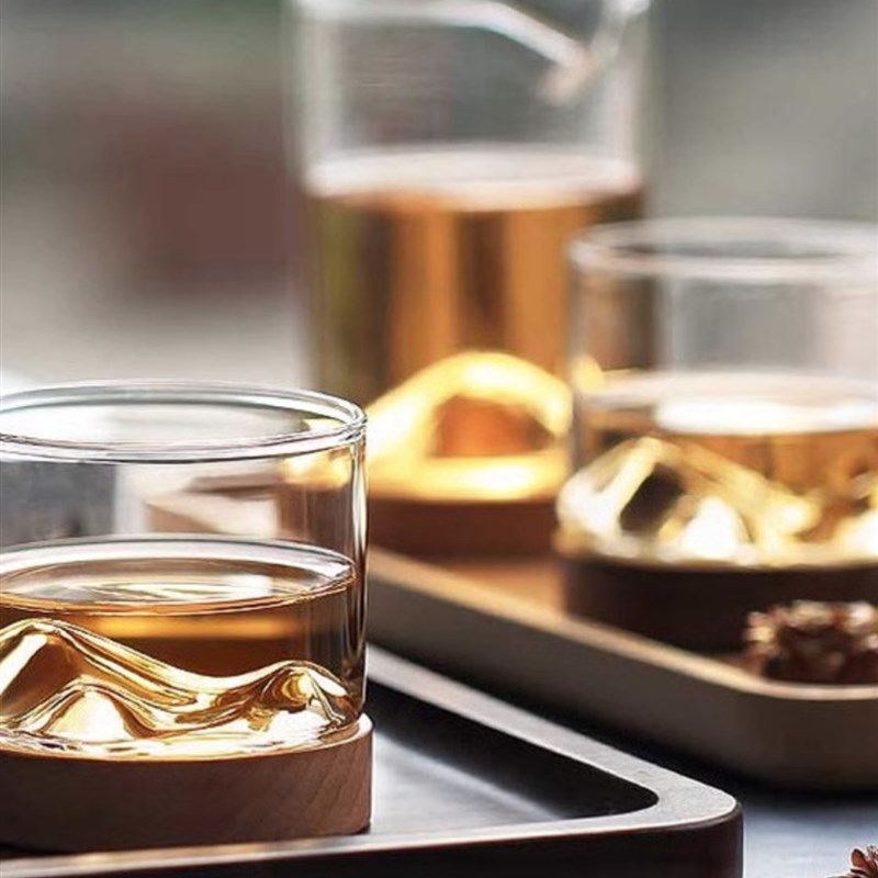 极速木笙山脉日式品m茗杯高硼硅玻璃水杯杯女泡茶杯办公室主人杯