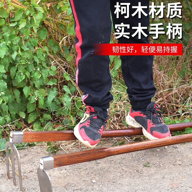 极速种地工具农具不锈钢锄头家用种菜钉耙刨O地耙子农用锄除草松