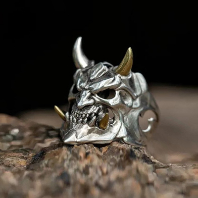 极速Vintage Mens Jewellery Demon Anger JSkull Rings for Men