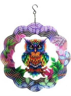 极速Owl Wind Spinner Owl D Hanging WindP Spinner Patio