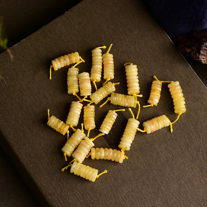 极速天然蜜蜡隔片配件 约8mm 每段约8片 DIYS手链项链 LH46