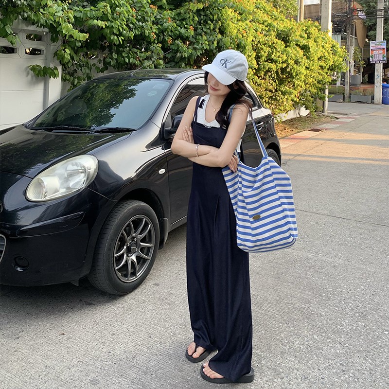 熙家自制 沙滩乐园 o小个子休闲裤背带裤女2025新款慵懒风宽松裤