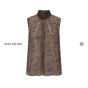Into The East己印金丝佩斯利花纹飘带无袖上衣