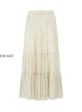 Into The East己印白色迷你腰果层次半裙