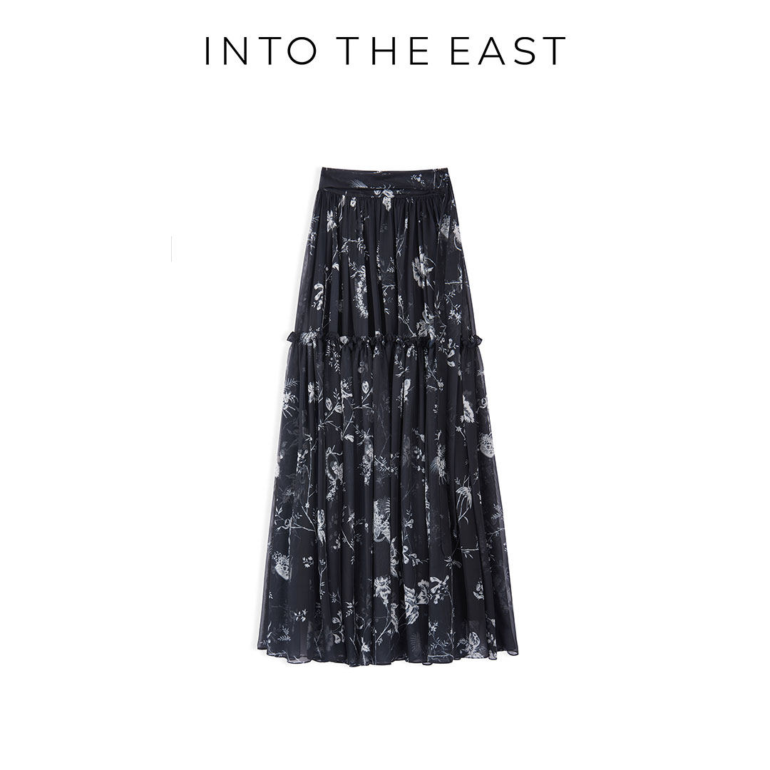 Into The East己印黑色藤曼碎枝量感半裙,女装/女士精品,半身裙,淘宝优惠券,粉丝福利购,淘宝优惠卷