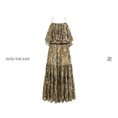 Into The East己印棕榈卷草吊带裙
