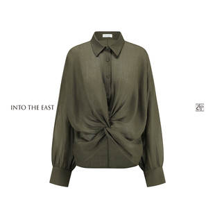 Into The East己印橄榄绿扭结上衣
