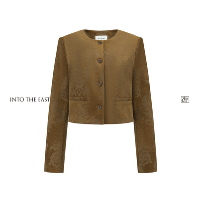 Into The East己印绒面壁花圆领西装