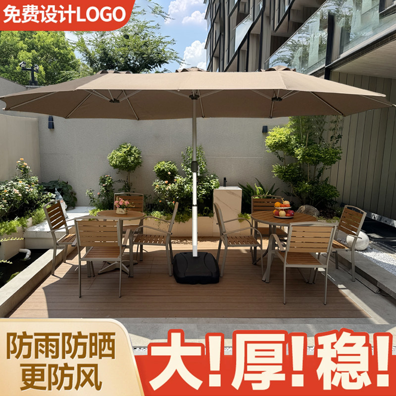 户外遮阳伞庭院伞强抗风铝杆大型遮阳伞阳台中柱伞罗马伞别墅天台