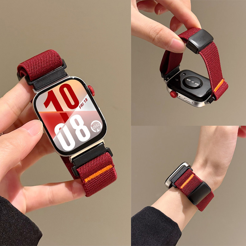 幺诺适用华为fit5/4pro磁吸金属帆布编织fit3尼龙智能手