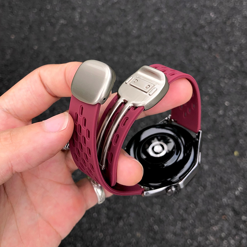 幺诺华为watch孔洞硅胶圆滑磁吸