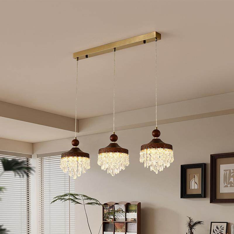 中古风餐厅吊灯复古胡桃木色餐桌灯2025新款水晶艺术书房护眼灯具,农机/农具/农膜,其它农用工具,淘宝优惠券,粉丝福利购,淘宝优惠卷