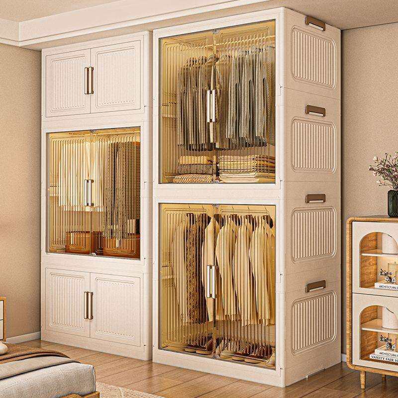 【对开门设计】加厚折叠免安装简易衣柜卧室多层衣物收纳柜婴衣柜