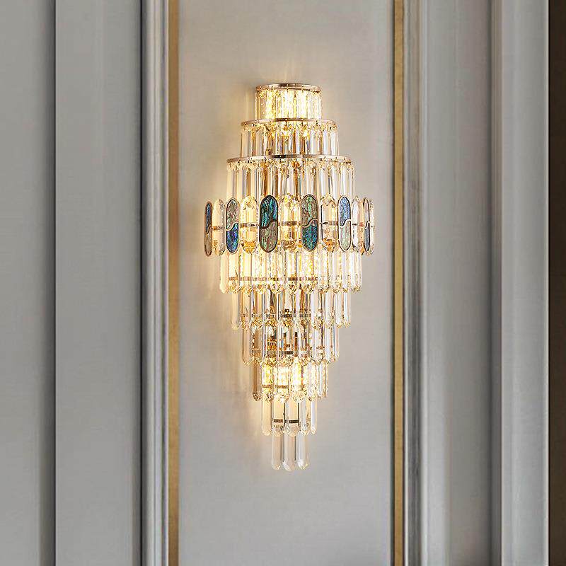 高档客厅水晶壁灯2025新款卧室床头装饰壁灯轻奢高级感过道壁灯