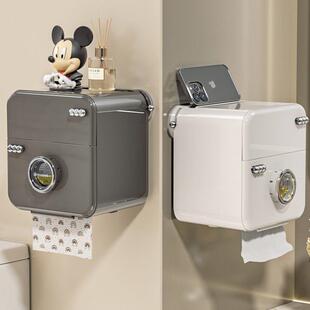 吸盘式免打孔轻奢家用厕所纸巾盒卫生间抽纸盒悬挂式壁挂式