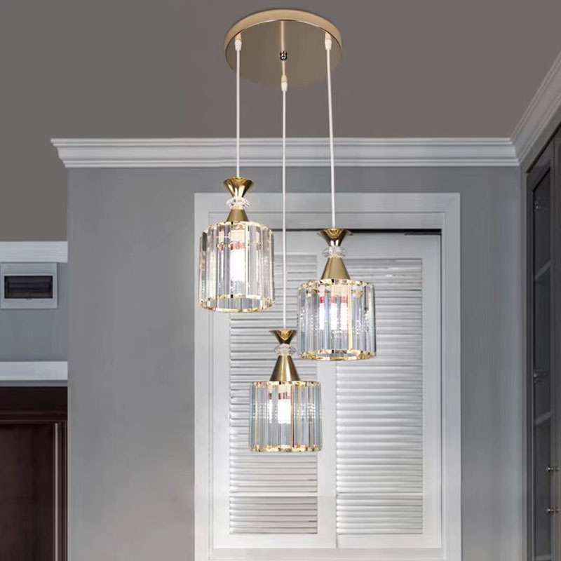 9U餐厅吊灯三头饭厅灯圆形现代简约家用轻奢水晶餐桌餐吊灯具新款