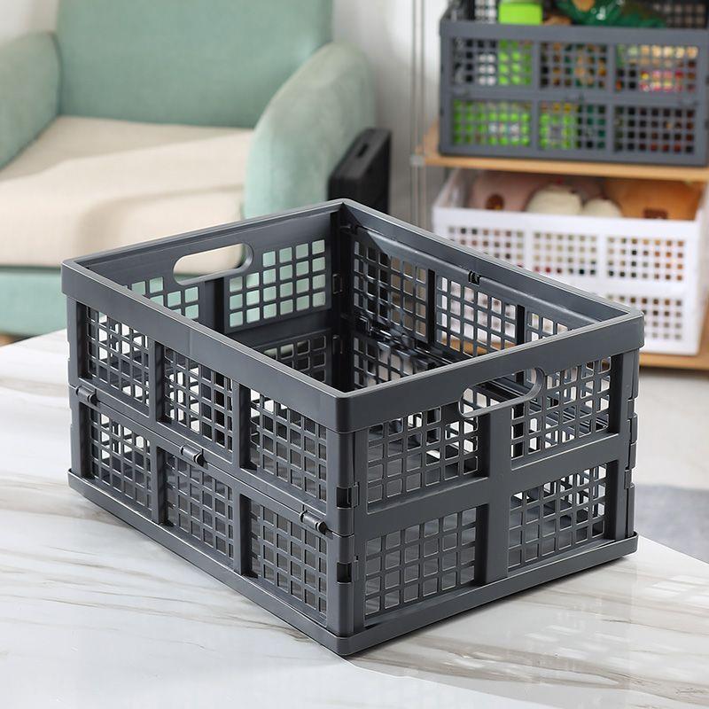 E6J大号可折叠周转筐家用折叠塑料筐镂空收纳筐耐用折叠筐