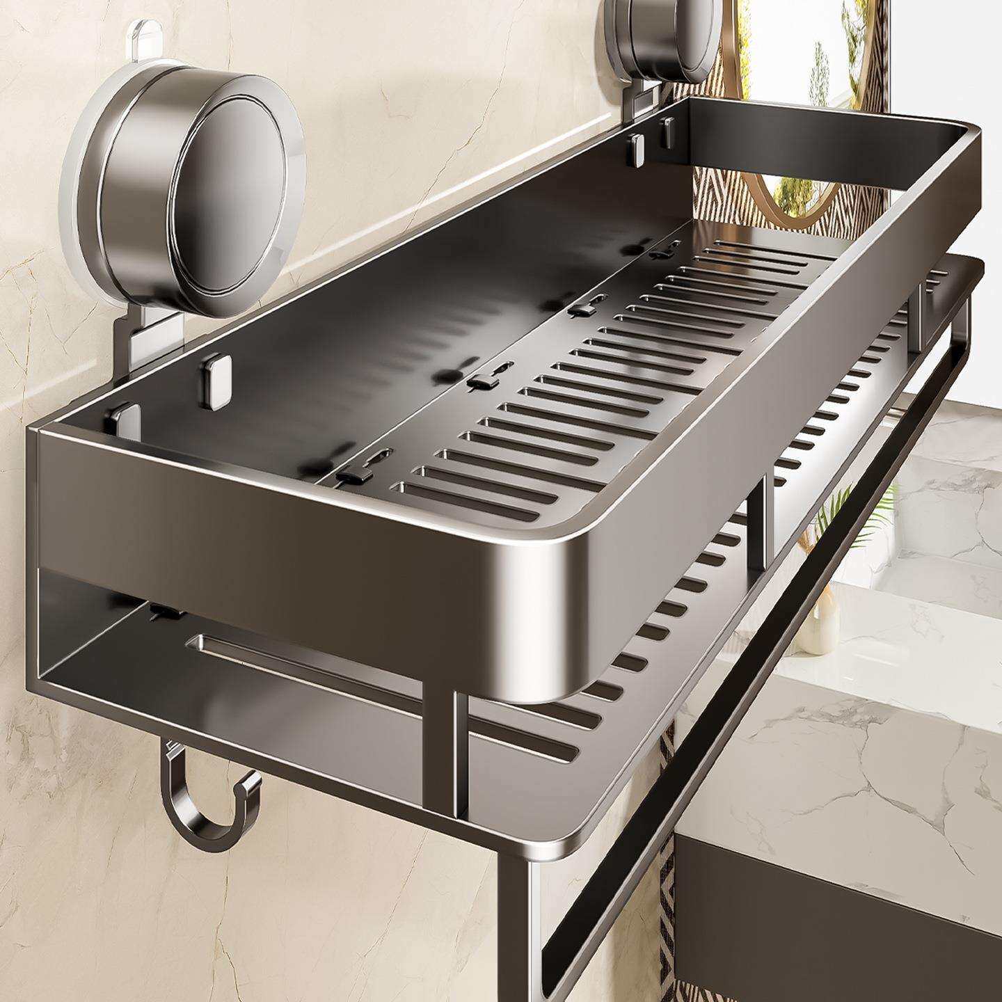 吸盘置物架卫生间浴室厕所洗漱台墙上收纳免打孔收纳架收纳柜