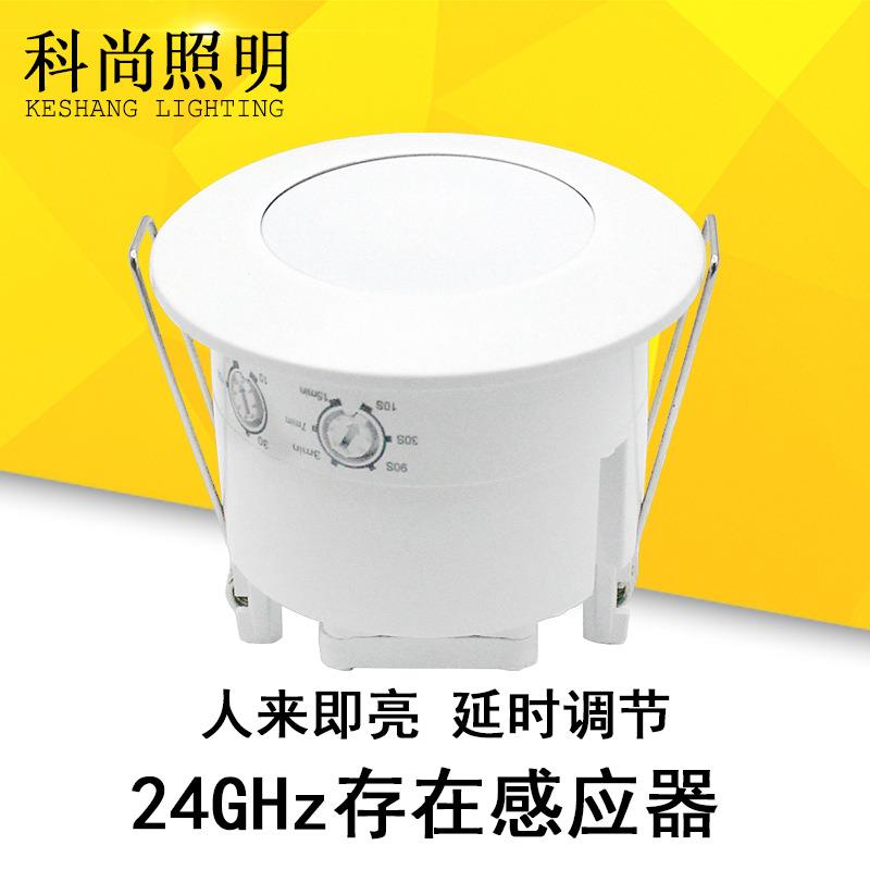 110V/220V 24G嵌入式人体存在感应开关器过道LED灯具红外感应探头