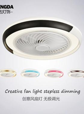 跨境风扇灯led吸顶灯北欧现代简约卧室餐厅地球隐形扇叶儿童灯具