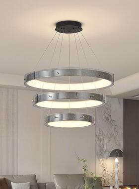 2025年新款 北欧客厅灯简约创意高级感灰色系餐厅吧台饭店LED吊灯