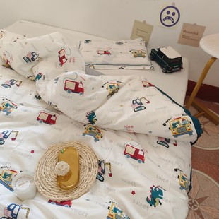 儿童被套b单件纯棉卡通男孩恐龙汽车新生儿宝宝全棉小被罩12015