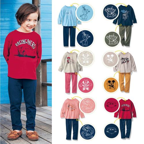 日系童装春秋季新款儿童纯棉家居套装宝宝中性圆领居家服女宝睡衣