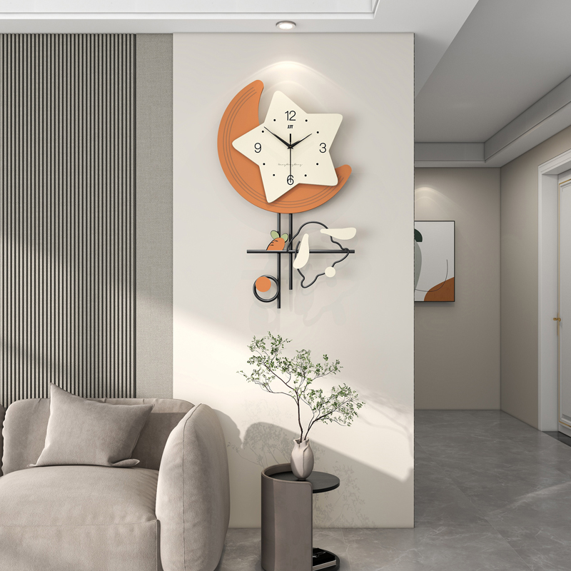 现代简约时尚挂表网红餐厅装饰钟表创意时钟挂墙2023新款客厅挂钟