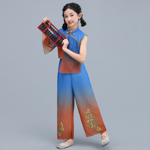 小算神演出服儿童古典舞小算盘珠算口诀算一算舞蹈表演服算盘道具