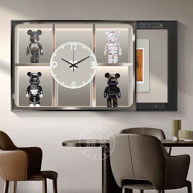 暴力熊电表箱装饰画带钟表轻奢免打孔配电箱空开盒遮挡开关盒壁画