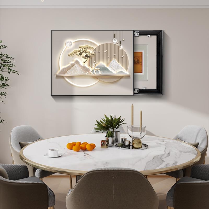 轻奢电表箱装饰画画免打孔新款电闸箱现代开关盒配电箱盖板遮挡挂