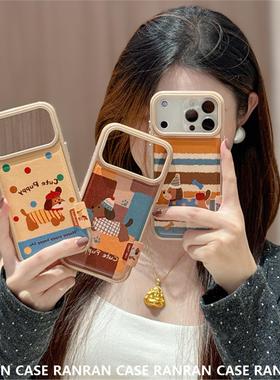 鼓包贴皮腊肠狗适用iPhone17promax手机包苹果1516pro手机包14pro