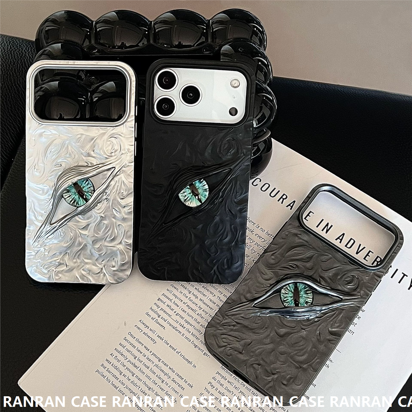 高级感电镀锡纸纹立体眼睛适用iPhone16pro max苹果17手机包14/15,运动包/户外包/配件,钱包,淘宝优惠券,粉丝福利购,淘宝优惠卷