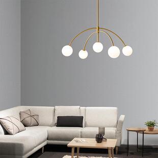 艺术吊灯客厅灯现代轻奢北欧餐厅卧室创意几何线条魔豆灯几何艺术