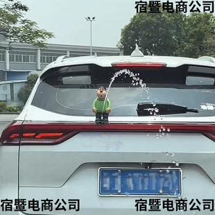 新网红汽车摆件喷水车载杰尼龟创意汽车装饰车顶车尾可爱呲水改装
