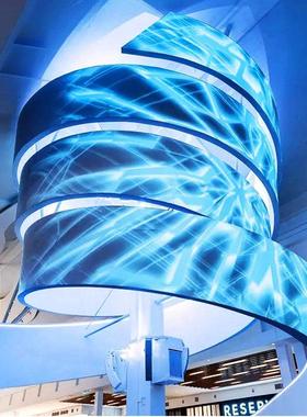 高科P3 led全彩柔性软屏异性圆柱显示屏室内无缝拼接展厅广告屏