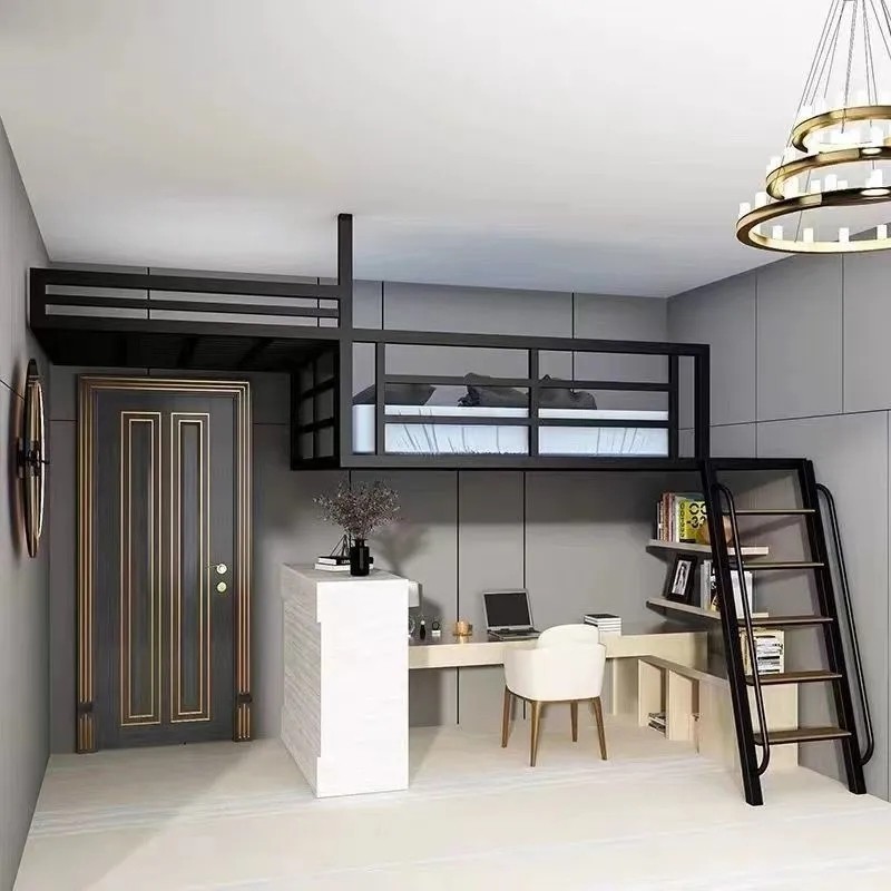 铁艺床定制高架床店铺隔层公寓吊床阁楼床复式P上下铺二层上床下,住宅家具,铁艺/钢木床,淘宝优惠券,粉丝福利购,淘宝优惠卷