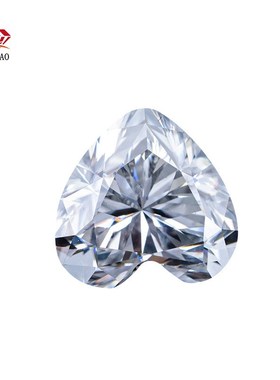 爱心DEF色心形莫桑石碳硅石赠送腰码黑卡白色尖底莫桑石裸石