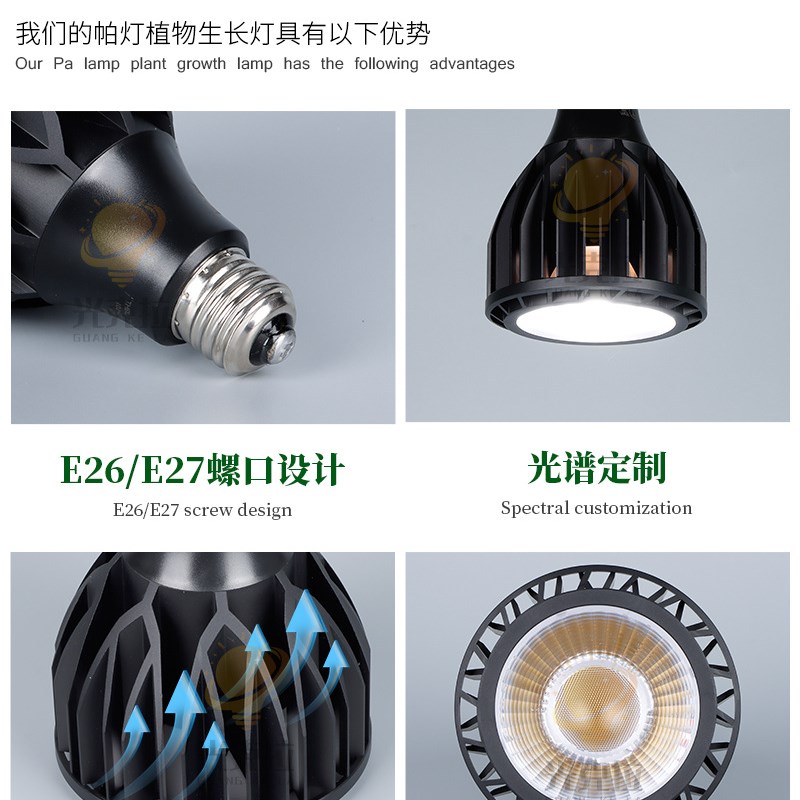 块根蕨类植物灯全光谱私模升级款植物生长灯龙舌兰植物生长补光灯